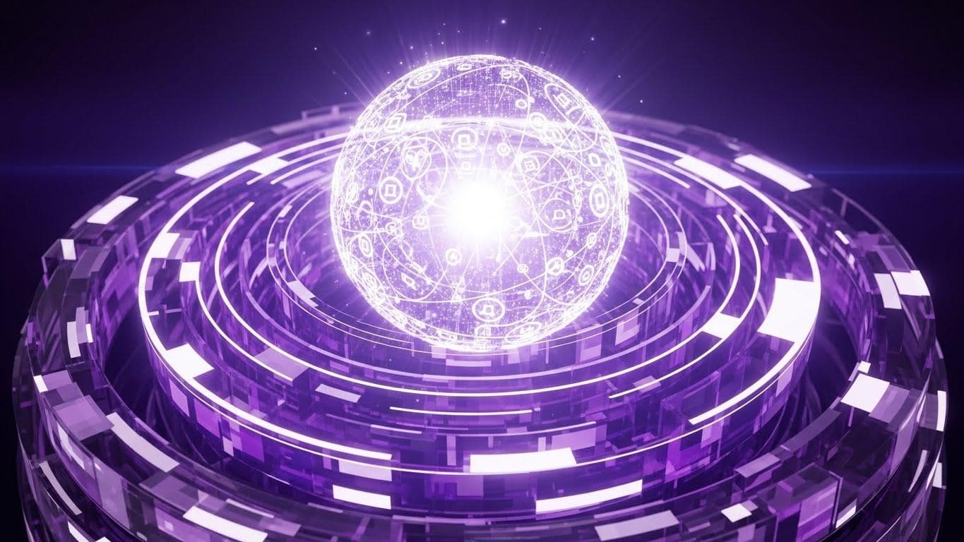 Glowing orb of data protected by a crystalline shield, symbolizing Anthropic's commitment to AI safety and ethical alignment.