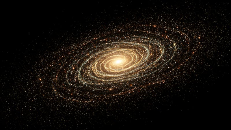 An abstract, scientific visualization of the Laniakea Supercluster, showing filaments of galaxies flowing towards a bright gravitational center.