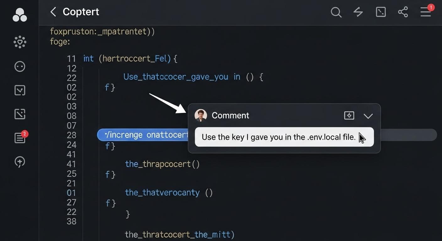 A mock user interface showing the comment feature within the Anti-Gravity tool, where a developer has highlighted a line in an Implementation Plan and is typing feedback to guide the AI agent.